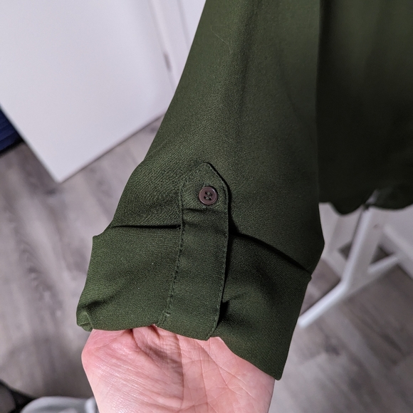 Olive Green Button Down - Picture 2 of 3